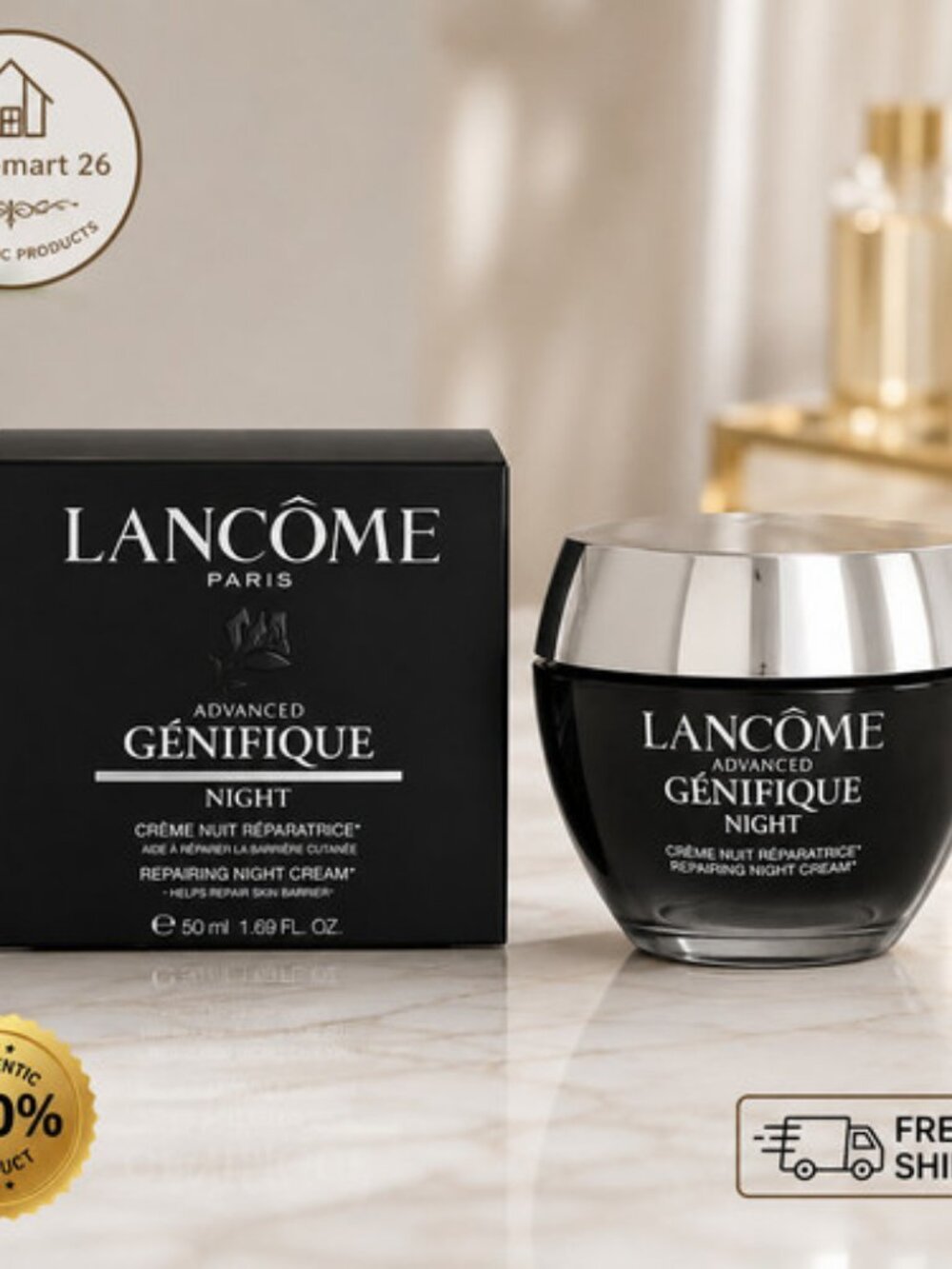 Lancome Advanced Genifique Repairing Night Cream - 1.7 oz / 50mL NEW Sealed